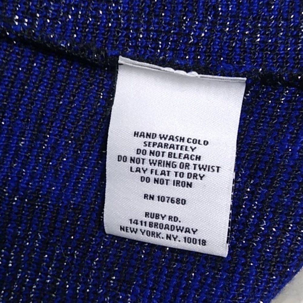 Ruby Rd Blue Metallic Leopard Print Open Front Ca… - image 7